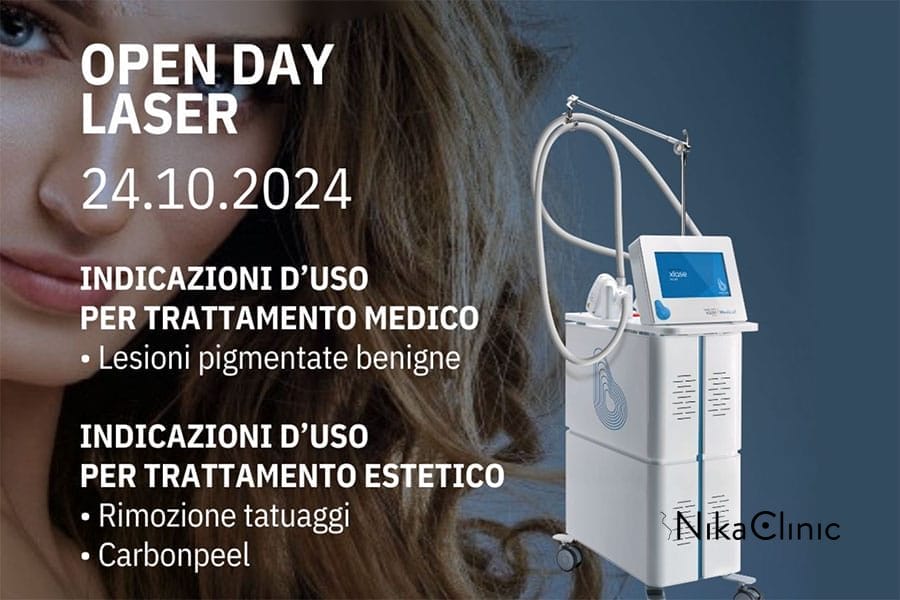 Unisciti a noi il 24.10.2024 per un Laser Open Day! Scopri le ultime novità in trattamenti medici ed estetici, che mostrano usi avanzati come il trattamento della pigmentazione benigna, la rimozione dei tatuaggi e il peeling al carbonio. Guarda la macchina laser all'avanguardia in azione ed esplora i suoi benefici trasformativi!